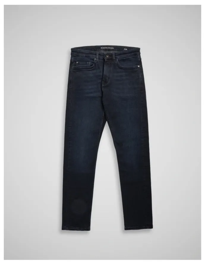 Rodd & Gunn Weston Straight Fit Italian Long Leg Denim Jeans in Blue/Black