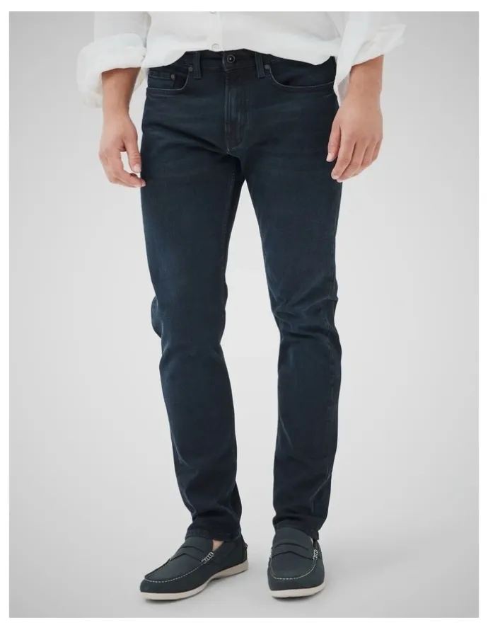 Rodd & Gunn Weston Straight Fit Italian Long Leg Denim Jeans in Blue/Black