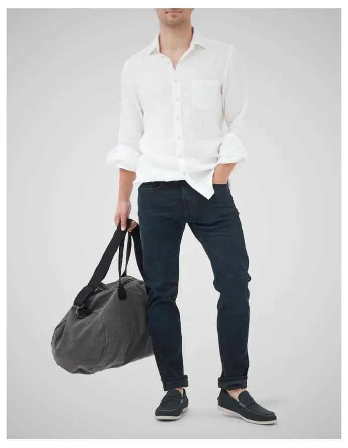 Rodd & Gunn Weston Straight Fit Italian Long Leg Denim Jeans in Blue/Black