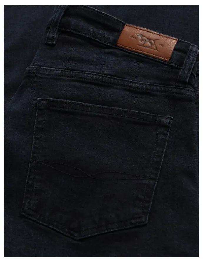 Rodd & Gunn Weston Straight Fit Italian Long Leg Denim Jeans in Blue/Black
