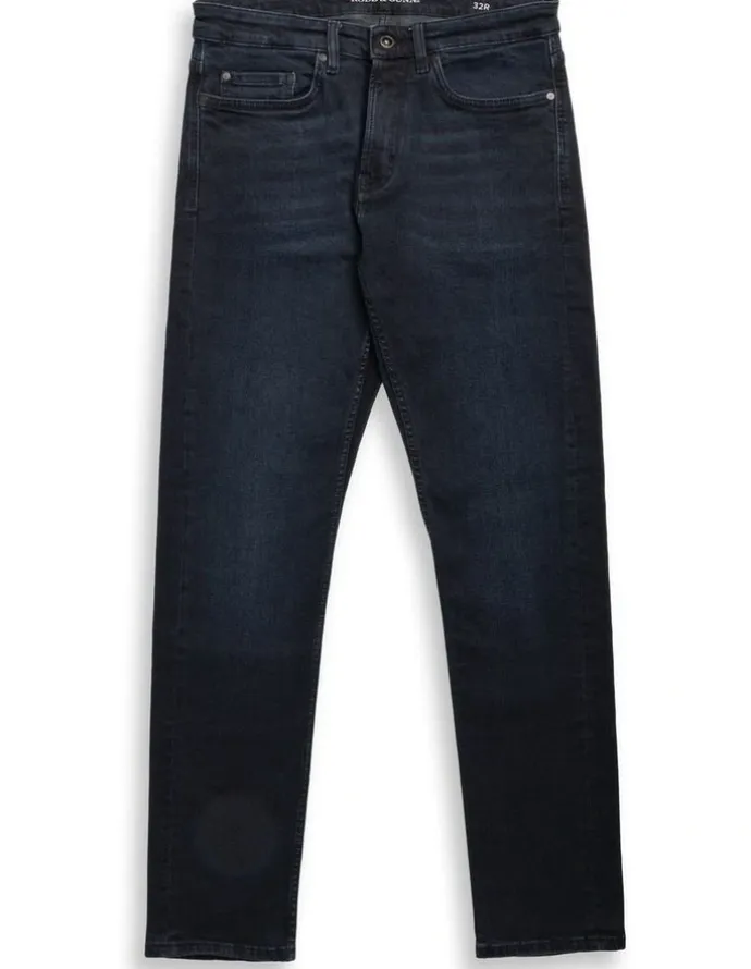Rodd & Gunn Weston Straight Fit Italian Denim Short Leg in Blue/Black