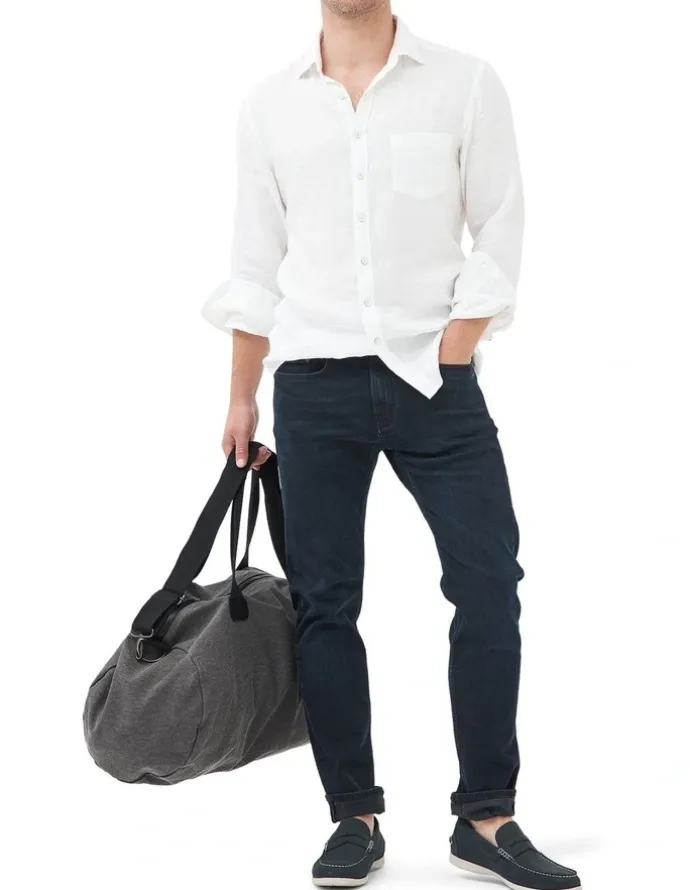 Rodd & Gunn Weston Straight Fit Italian Denim Short Leg in Blue/Black