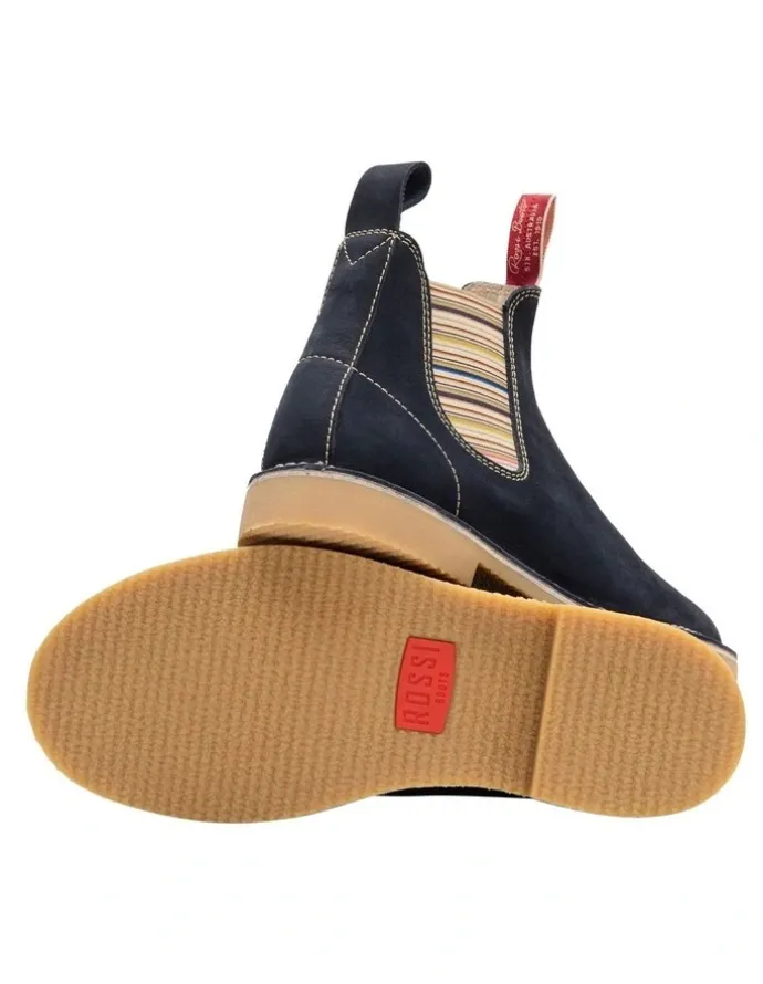 Rossi Boots Burnett Stichdown 4008 Chelsea Boot in Navy