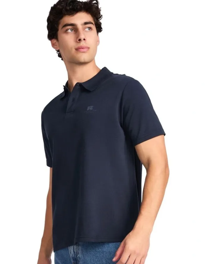 Russell Athletic Brooklyn Pique Men's Polo - Michigan Navy