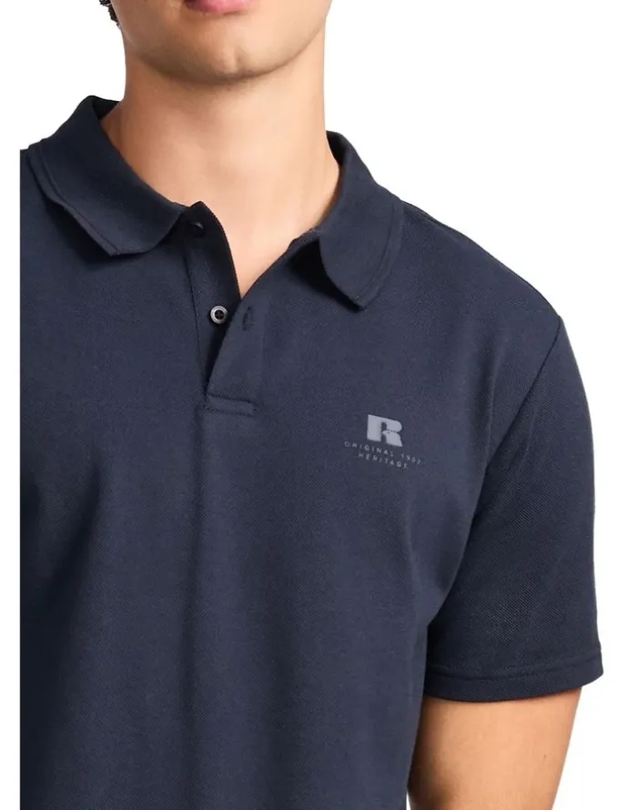 Russell Athletic Brooklyn Pique Men's Polo - Michigan Navy