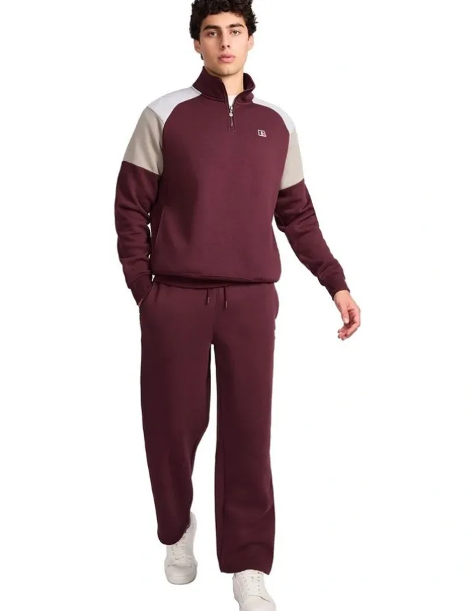 Russell Athletic Hellcat Men's Quarter Zip - Plum Wine