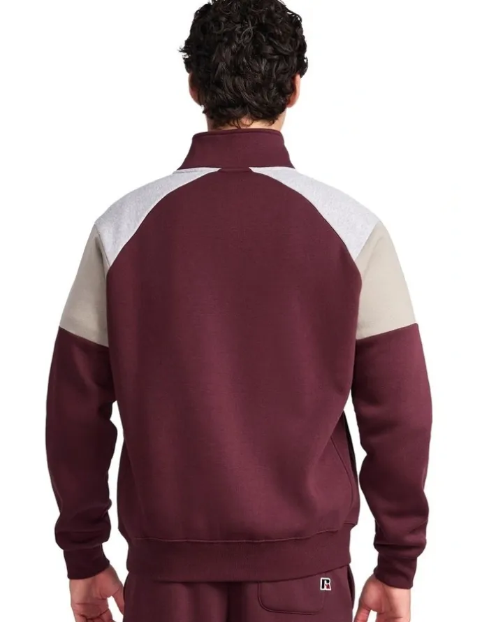 Russell Athletic Hellcat Men's Quarter Zip - Plum Wine