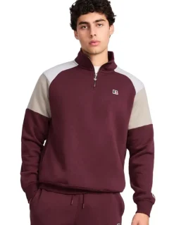 Russell Athletic Hellcat Men's Quarter Zip - Plum Wine