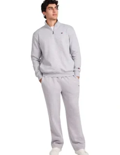 Russell Athletic R Logo Men's Quarter Zip - Grey Marle