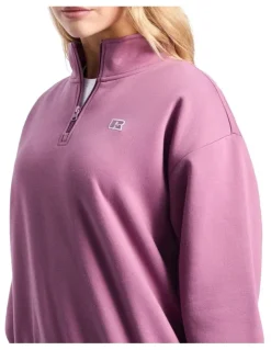 Russell Athletic R Logo Women's Quarter Zip - Tulipwood