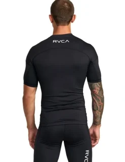 RVCA Compression Short Sleeve Top in Black