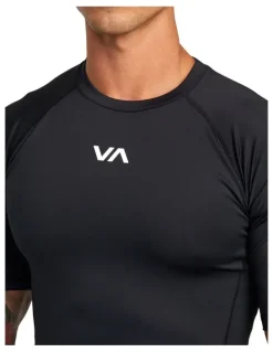 RVCA Compression Short Sleeve Top in Black