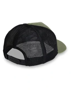 RVCA Dayshift Canvas Trucker Cap in Olive