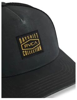RVCA Dayshift Canvas Trucker Cap in Black