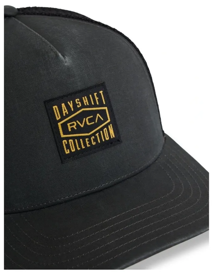 RVCA Dayshift Canvas Trucker Cap in Black