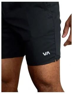 RVCA Yogger IV Elastic Waist Shorts 17 in Black