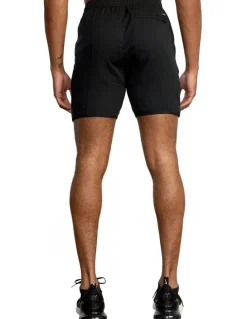 RVCA Yogger IV Elastic Waist Shorts 17 in Black