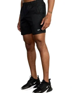 RVCA Yogger IV Elastic Waist Shorts 17 in Black