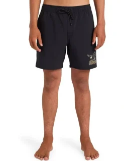 RVCA On Wings Elastic 17 Boardshorts in Black