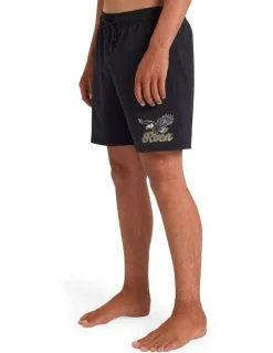 RVCA On Wings Elastic 17 Boardshorts in Black