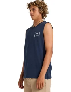RVCA VA All The Ways Muscle Shirts in Navy Marine