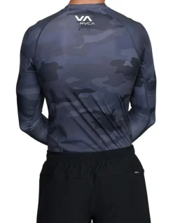 RVCA VA Sport Long Sleeve Rashguard in Black Camo