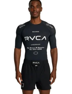 RVCA VA Sport Short Sleeve Rashguard in Black