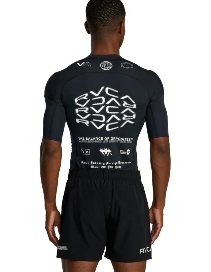 RVCA VA Sport Short Sleeve Rashguard in Black
