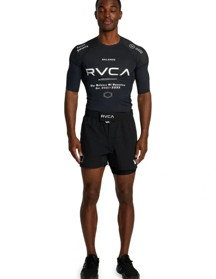 RVCA VA Sport Short Sleeve Rashguard in Black