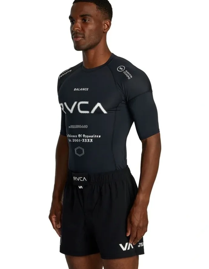RVCA VA Sport Short Sleeve Rashguard in Black