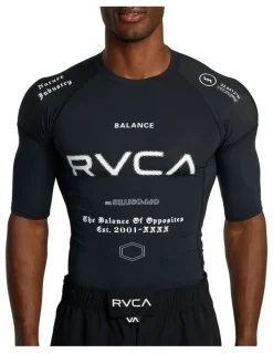 RVCA VA Sport Short Sleeve Rashguard in Black