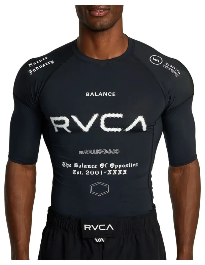 RVCA VA Sport Short Sleeve Rashguard in Black