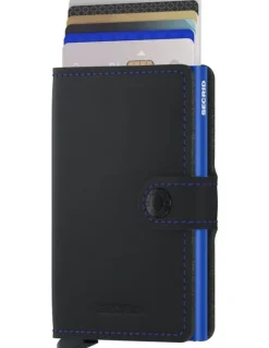 Secrid Mini Wallet in Matte Black/Blue