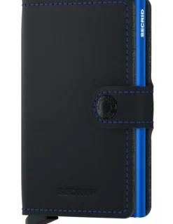 Secrid Mini Wallet in Matte Black/Blue