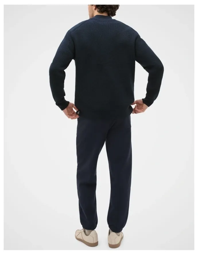 Seed Heritage 1/4 Zip Knit in Midnight Blue
