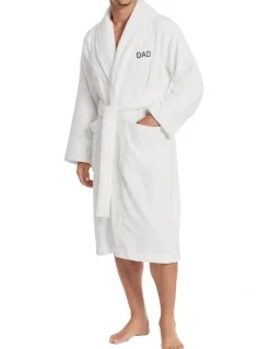 Sheridan Aven Australian Cotton Dad Robe in White