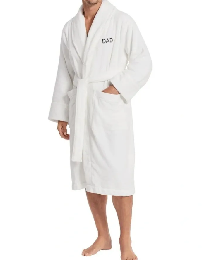 Sheridan Aven Australian Cotton Dad Robe in White