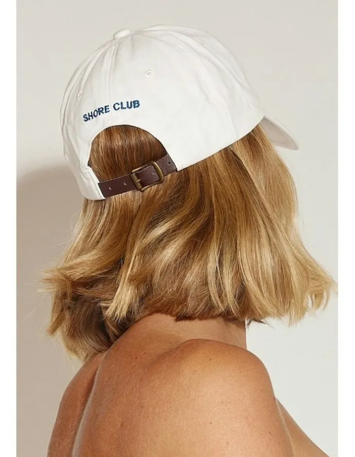 Shore Club College Letter Cap in White