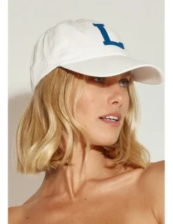 Shore Club College Letter Cap in White