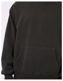 Silent Theory Box Hoodie in Washed Black
