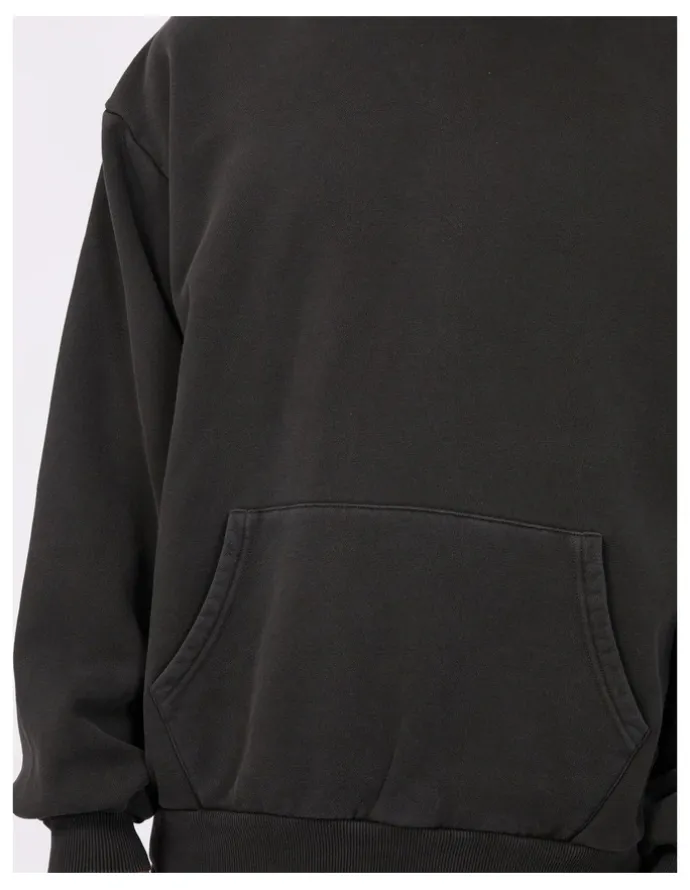 Silent Theory Box Hoodie in Washed Black