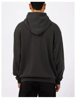 Silent Theory Box Hoodie in Washed Black