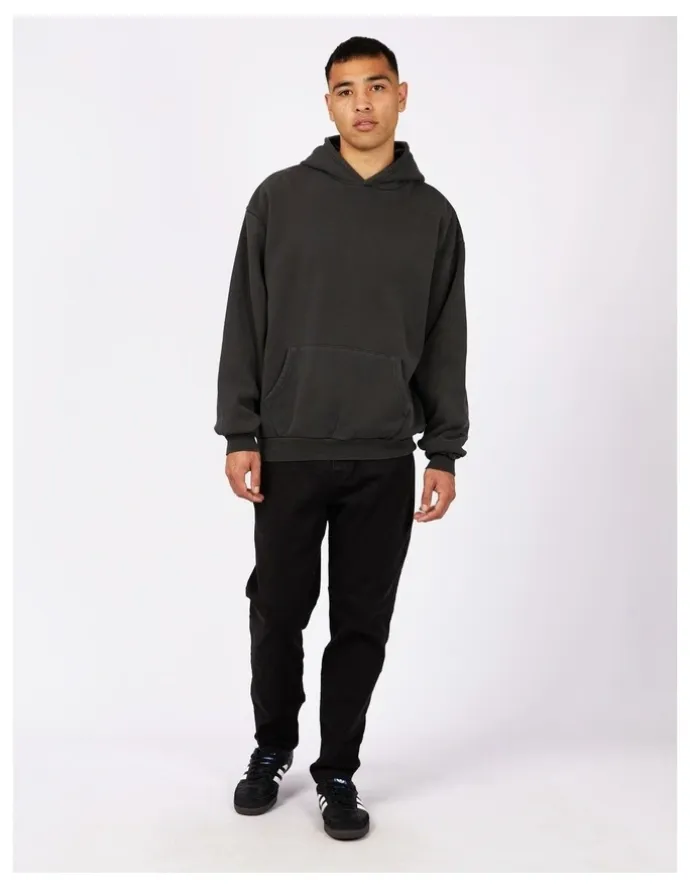 Silent Theory Box Hoodie in Washed Black