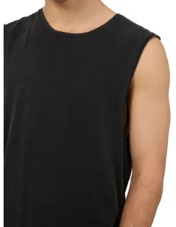 Silent Theory Classic Muscle Tee in Washed Black