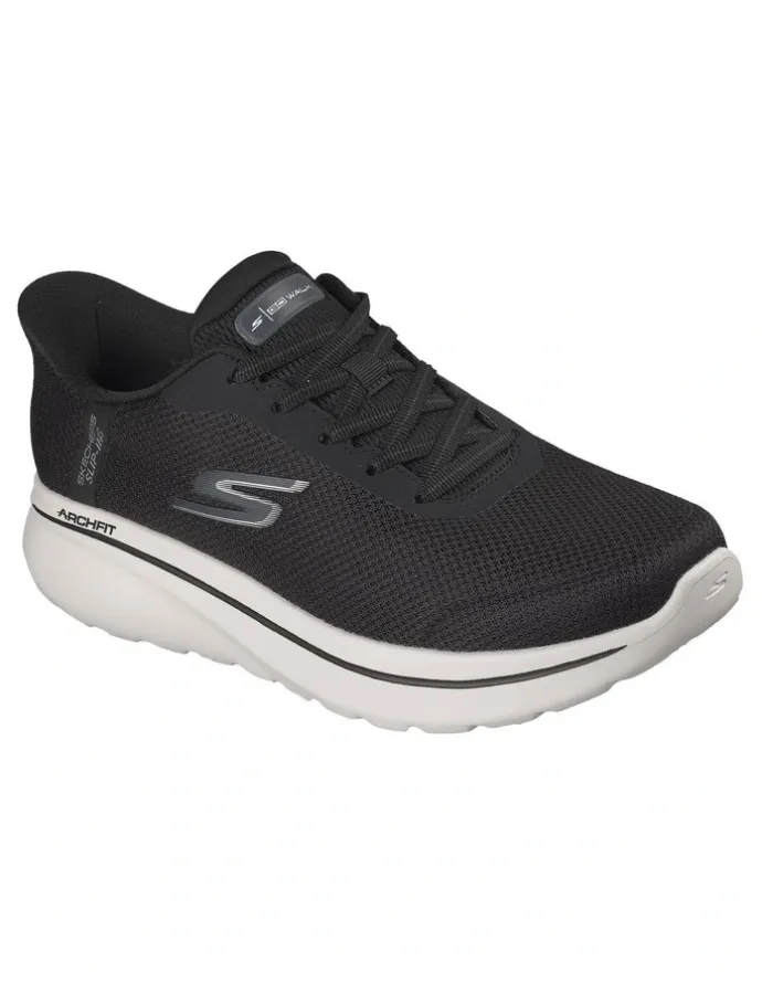 Skechers Go Walk Arch Fit N-Joy Sneaker in Black/White