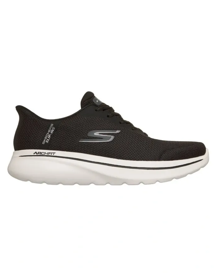 Skechers Go Walk Arch Fit N-Joy Sneaker in Black/White
