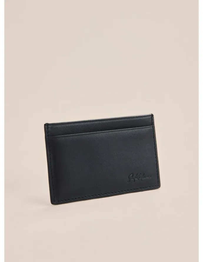 S.Kidman K0028BLK Morney Leather Card Holder in Black