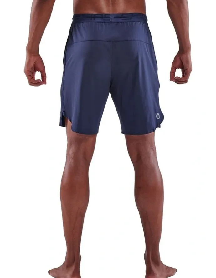 SKINS 3-Series Activewear X-Fit Shorts in Navy Blue