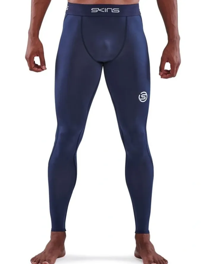 SKINS Series-1 Running Long Tight in Navy Blue