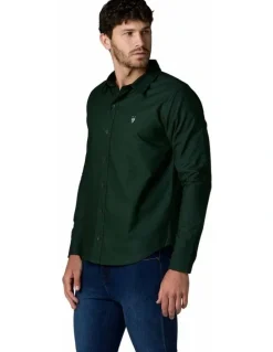Society of Wolves Long Sleeve Oxford Shirt Green